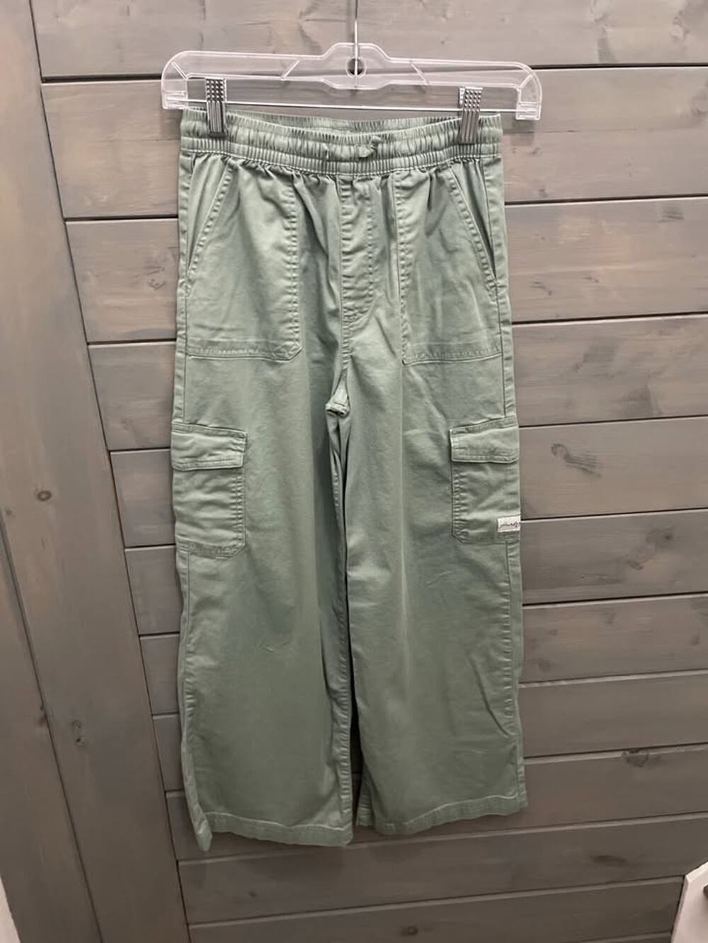 Hurley Youth Cargo Pants Green Size L 12-13 Elastic Waist